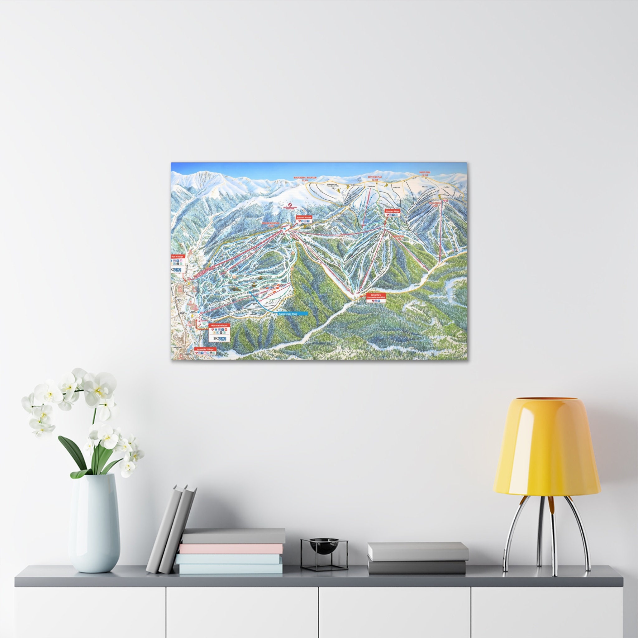 Keystone Colorado Ski Trail Map 3-D Canvas Poster - Etsy