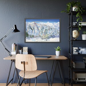 Jackson Hole Wyoming Trail Map Framed Poster