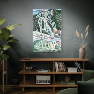 Red River New Mexico Trail Map Framed Canvas