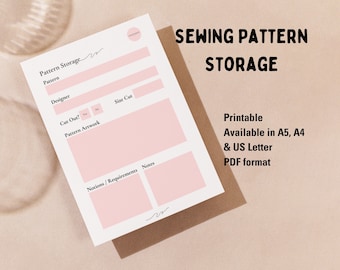 Sewing Pattern Envelope Storage Ideas Sewing Pattern Organiser Store Sewing Patterns Envelope Printed Pattern Storage Sewing PDF Pattern