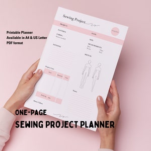 PDF Printable Planner Sewing Project Journal Planner Sewing Planner Printable PDF Planner Digital Sewing Tracker Journal A4 US Letter