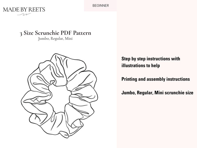 Scrunchie Sewing Pattern, DIY Scrunchie, How to Sew Scrunchie ...