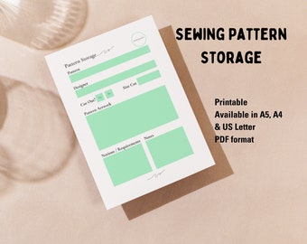 Sewing Pattern Envelope Storage Ideas Sewing Pattern Organiser Store Sewing Patterns Envelope Printed Pattern Storage Sewing PDF Pattern
