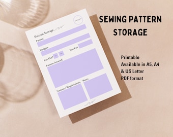Sewing Pattern Envelope Storage Ideas Sewing Pattern Organiser Store Sewing Patterns Envelope Printed Pattern Storage Sewing PDF Pattern