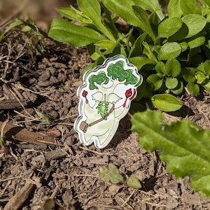 1.5-inch Acrylic Pin of Hestu the Korok from The Legend of Zelda