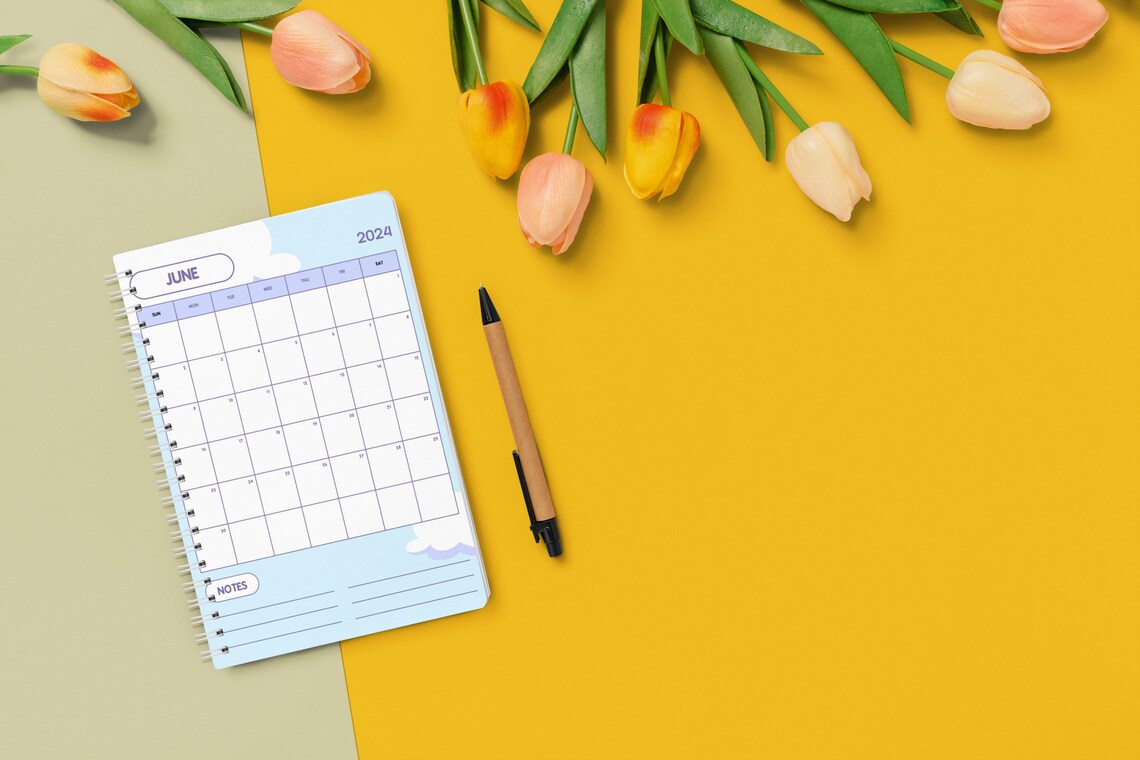 2024 Calendar, January 2024 Calendar, Printable Calendar 2024, 2024