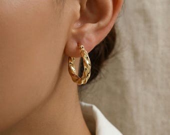 Light Luxury Copper Earrings with Zircon | Elegant Metallic Statement Earrings | Versatile Fashion Jewelry Gift for Her | Handmade Style