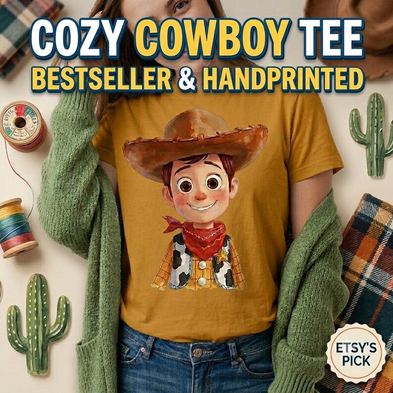 Watercolor Toy Story Sublimation PNG | You've Got A Friend In Me Boys Shirt Design | Cartoon Cowboy Friends Trendy Kids Sublimation File image 2