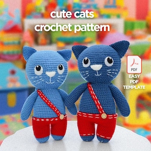 Modèle chaton au crochet Amigurumi / Modèles de chat au crochet Amigurumi / Modèle de chat au crochet / Modèle doudou chat / Chat au crochet Amigurumi