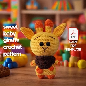 CROCHET PDF PATTERN: Baby Giraffe / Low Sew Giraffe Crochet Pattern / Giraffe Amigurumi Pattern / Plush Giraffe Amigurumi Pattern / Giraffe