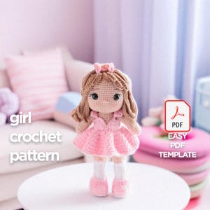 Crochet Doll Pattern / Amigurumi Doll Pattern / Girl Crochet Doll Pattern / Doll Plushie Amigurumi Crochet Pattern / Amigurumi Doll Pattern