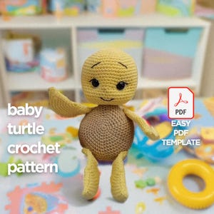 Turtle Crochet Pattern / Crochet Plushie Stuffed Animal / BABY TURTLE PDF Crochet Pattern / Tiny Turtle Crochet Pattern / Mini Sea Animal