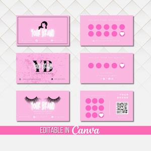 Cartões de fidelidade para tecnologia de unhas, cartão de visita para cílios, cartões de visita para cabelo, marketing de esteticista, modelo de cartão perfurado para recompensas de clientes