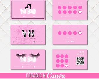 Beauty Business Loyalty Card Template, Rewards Punch Card (Digital Download)