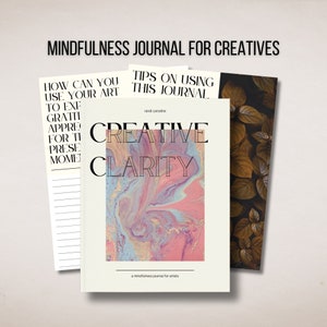 Mindfulness Journal Prompts With Self Care Tracker for Artists, Printable Guided Journal