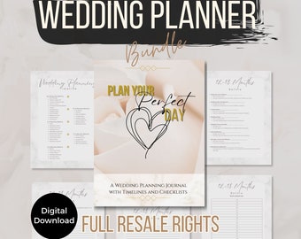 Printable Wedding Planner, Timeline Checklist (Digital Download)
