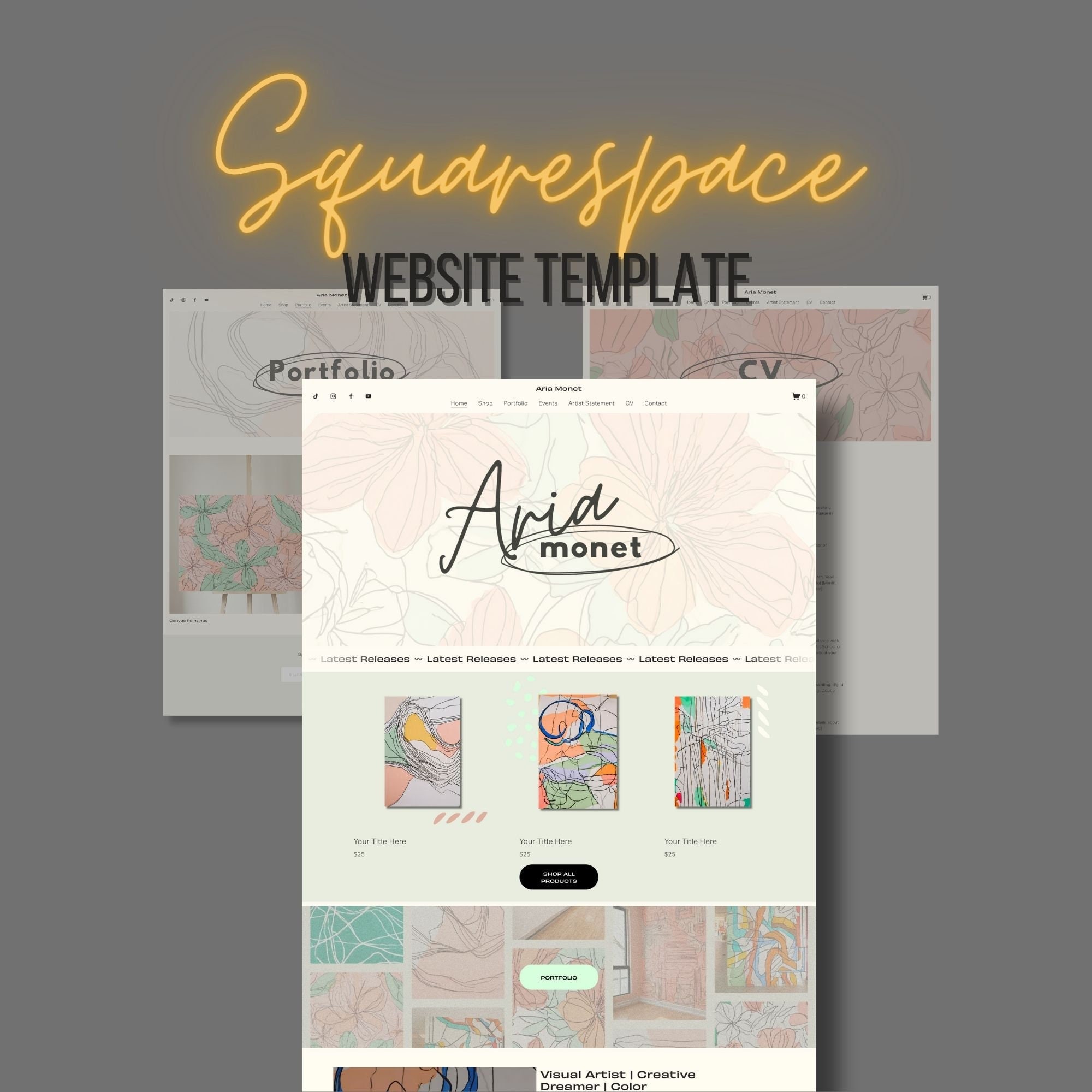 Squrespace Artwork Portfolio, Photography Website, Portfolio Website ...