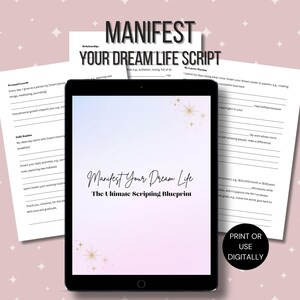 Manifest Your Dream Life Scripting Template, Law of Attraction Manifestation PDF