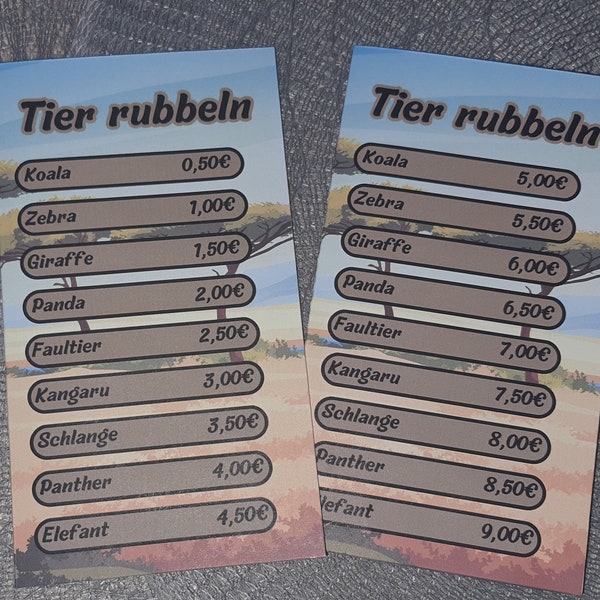 Tier Rubbeln