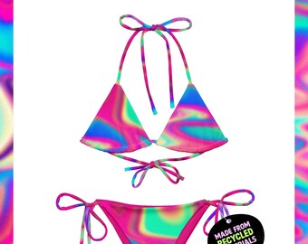 Conjunto de bikini de hilo fucsia