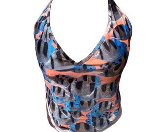 Y2k Roberto Cavalli haltertop