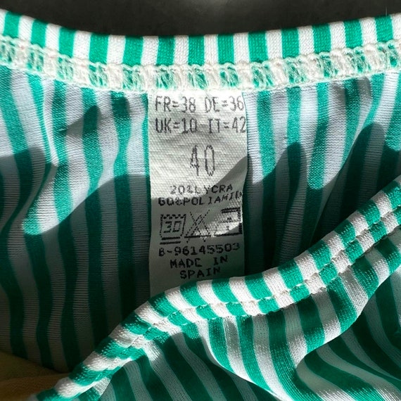 1990s green & white striped bikini -new with tags - image 4