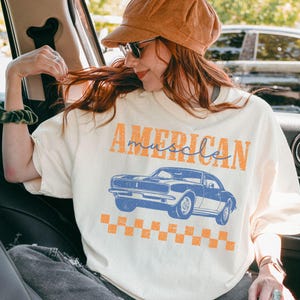 American Muscle Cars Graphic Tee, Vintage Distressed Racing Shirt, Comfort Colors® Soft Tee, Unisex Oversized Tshirt, Car Enthusiast T Shirt