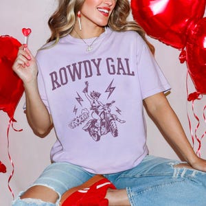 Rowdy Gal Trendy Oversized Tee, Women&#39;s Motorcycle Shirt, Comfort Colors Graphic T-Shirt