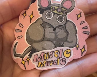 Ninju, Uzui Tengen Muscle mice // textured sticker, Demon Slayer: Kimetsu no Yaiba, Tengen Uzui, gift, laptop sticker