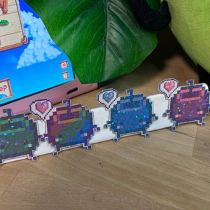 chunky glitter Junimo sticker packs Stardew valley // cute sticker, laptop sticker, sdv, stardew valley, junimo sticker