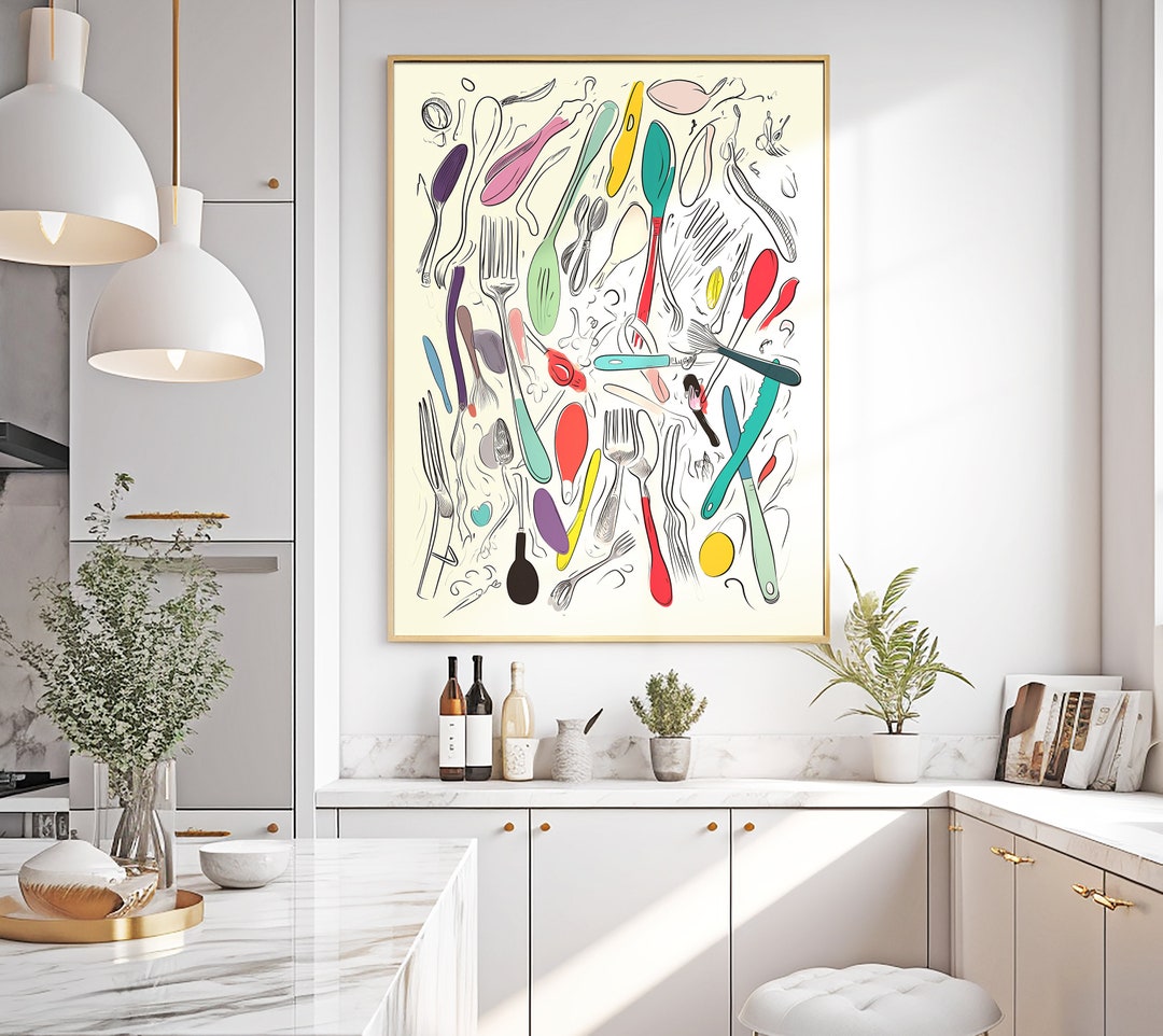 kitchen wall art prints for modern and traditional... Modern Kitchen Wall Art, Elegant Home Decor, Rustic Farmhouse Prints ...