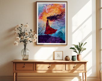 Grafika bogini Oya: plakat bóstwa Joruba Santeria