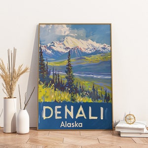 Denali National Park Poster: Minimalist Alaska Nature Print