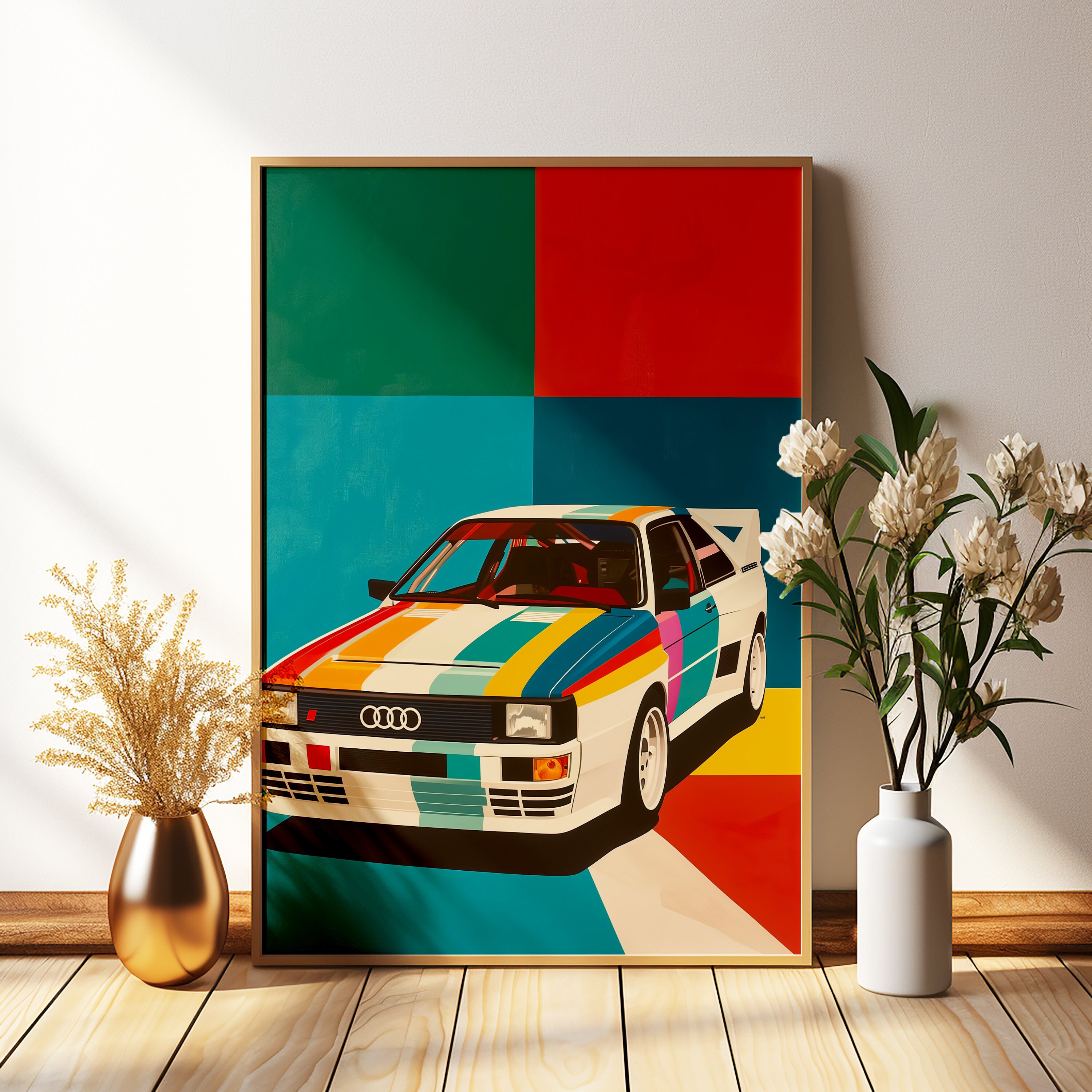 Audi Quattro S1 Group B Rally Poster, Vintage Car Wall Art, Motorsport