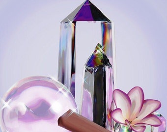 Impresión fotográfica - Arte mural de cristal "Momentary Bliss" / Render 3D de la naturaleza / Decoración del hogar / Regalo elegante