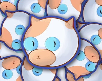 Adhesivo de vinilo resistente al agua de 4 pulgadas de ancho con la leyenda "Cake The Cat"