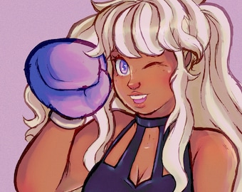 Impresión fotográfica: Brindis de Bee y Puppycat Fan Art