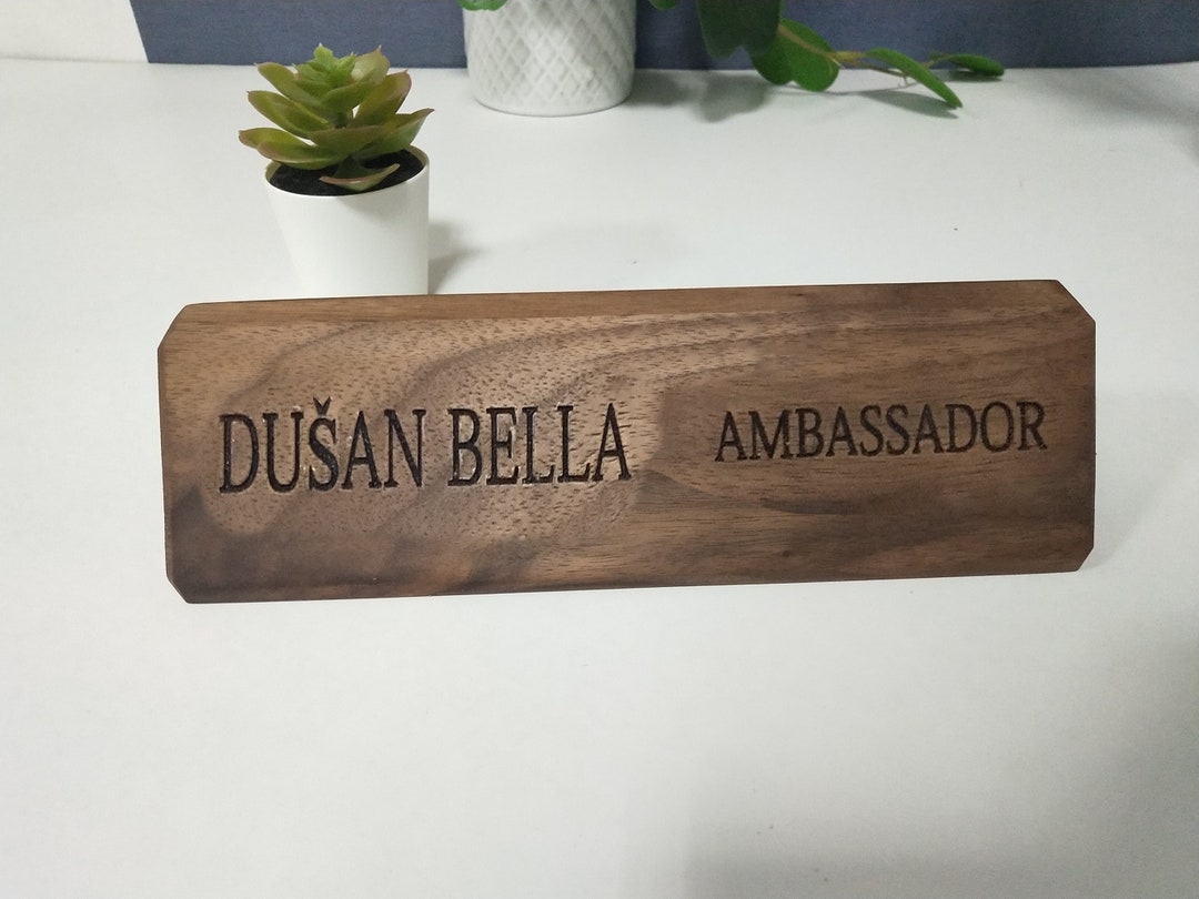 Customized Solid Wood Desk Name Sign Highend Wooden Standing Etsy