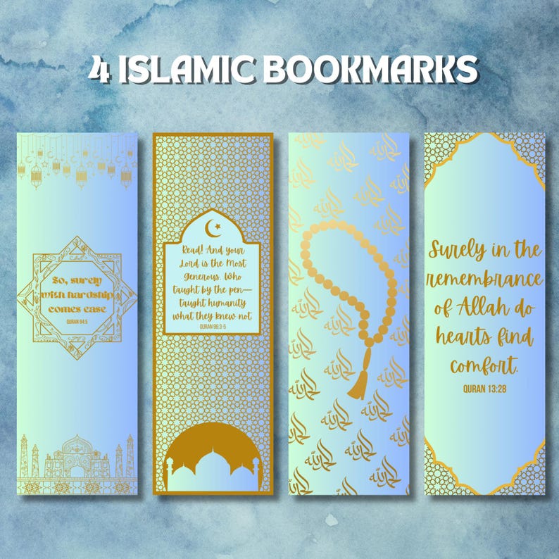 Islamic Bookmarks: Quran Verses, Geometric Art (digital Download) - Etsy