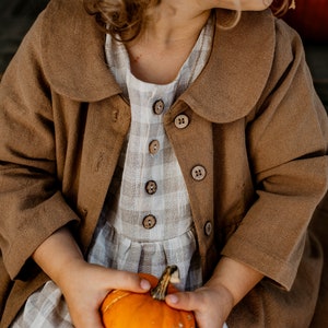 Handmade Kids Linen Overcoat, Childs Linen Jacket, Linen Jacket Linen Kids Clothing, Toddler Linen Jacket, Children's Jacket, Naturally Dyed