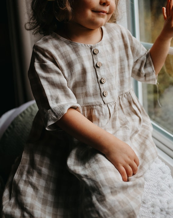 brown gingham toddler dress Brown Gingham Pumpkin & Turkey Dress 3-6 months