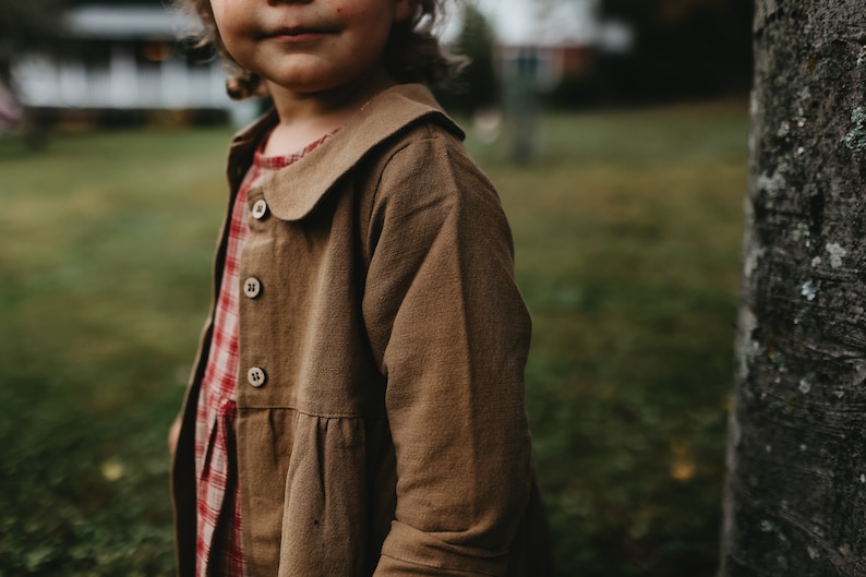 Handmade Kids Linen Overcoat, Childs Linen Jacket, Linen Jacket Linen Kids Clothing, Toddler Linen Jacket, Children's Jacket, Naturally Dyed image 6