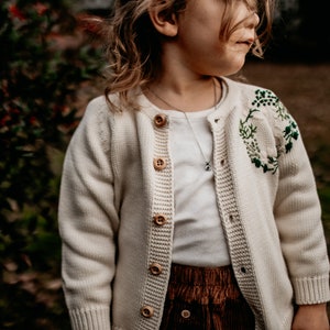 Handmade Kids Cotton Knit Sweater, Hand Embroidered Cotton Sweater, Knit Sweater Knit Kids Clothing Toddler Knit Sweater Childs Knit Sweater