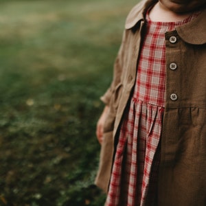 Handmade Kids Linen Overcoat, Childs Linen Jacket, Linen Jacket Linen Kids Clothing, Toddler Linen Jacket, Children's Jacket, Naturally Dyed image 7