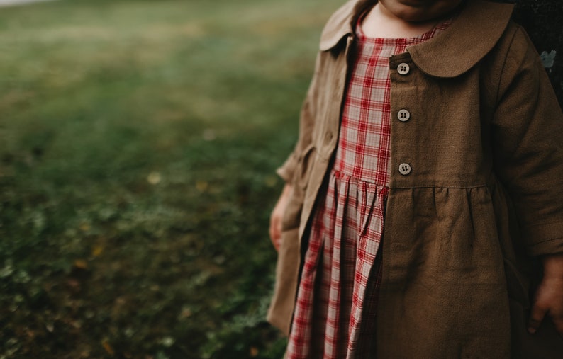 Handmade Kids Linen Overcoat, Childs Linen Jacket, Linen Jacket Linen Kids Clothing, Toddler Linen Jacket, Children's Jacket, Naturally Dyed image 7