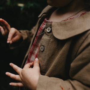 Handmade Kids Linen Overcoat, Childs Linen Jacket, Linen Jacket Linen Kids Clothing, Toddler Linen Jacket, Children's Jacket, Naturally Dyed image 5