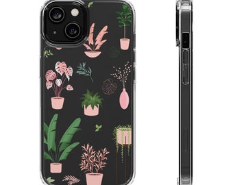 Garden of Elegance Phone Case Plant Phone Case Aesthetic Phone Case Pretty Phone Case iPhone Case Samsung Case Clear Case Green Pink Case