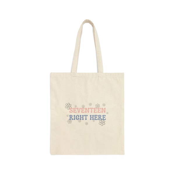 Seventeen Right Here Canvas Tote Bag KPOP Tote Bag Seventeen Tote Bag Aesthetic Tote Bag Fall Tote Bags Work Tote Bag Pretty Tote Bag