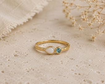 Breastmilk Birthstone Ring, Gold Breast Milk Ring, Baby Birthstone Jewelry, Personalized Motherhood Keepsake, New Mom Gift
