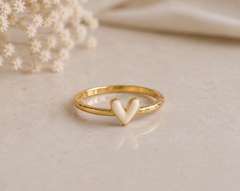 Dainty Breastmilk Heart Ring, Breast Milk Jewelry, Minimalist Breastfeeding Keepsake, Mother's Milk Ring, New Mom Gift
